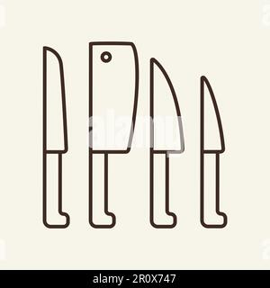 Icona della linea coltelli Illustrazione Vettoriale