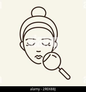 Icona della linea problemi di pelle Illustrazione Vettoriale