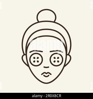 Icona della linea della maschera cosmetica Illustrazione Vettoriale