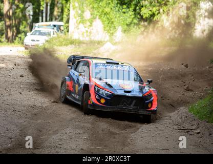Periferia di Afife, Portogallo - 01 maggio 2023: Thierry NEUVILLE (bel), Martijn WYDAEGHE (bel) HYUNDAI SHELL MOBIS WRT, HYUNDAI I20 Coupe WRC, test day Foto Stock