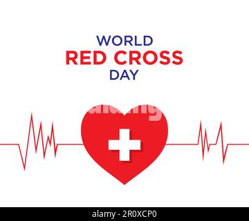 Poster per la Giornata Mondiale della Croce Rossa, è un concetto di consapevolezza della salute celebrato il 8 maggio Illustrazione Vettoriale