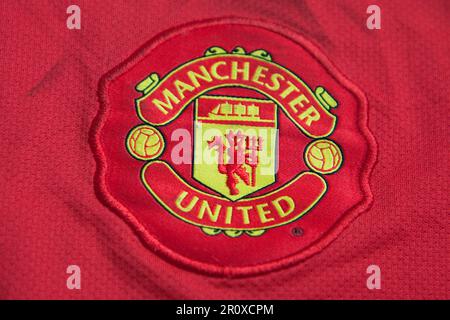 La cresta del Manchester United Foto Stock