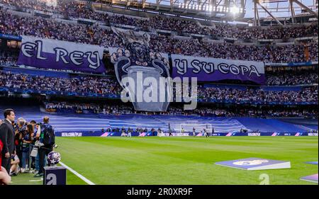 Madrid, Spagna. 9th maggio, 2023. MADRID, SPAGNA - 9 MAGGIO: .Visione generale durante la partita della UEFA Champions League tra il Real Madrid CF e il Manchester City FC all'Estadio Santiago Bernabeu il 9 maggio 2023 a Madrid, Spagna (Credit Image: © Maria De Gracia/DAX via ZUMA Press Wire) SOLO PER USO EDITORIALE! Non per USO commerciale! Foto Stock