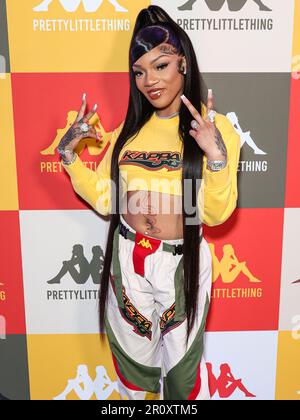 HOLLYWOOD, LOS ANGELES, CALIFORNIA, USA - 09 MAGGIO: Il rapper americano Gloria Hallelujah Woods arriva al PrettyLittleThing X Kappa Launch Party che si tiene presso la Sunset Room Hollywood il 9 maggio 2023 a Hollywood, Los Angeles, California, Stati Uniti. (Foto di Xavier Collin/Image Press Agency) Foto Stock