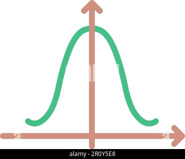 Immagine vettoriale dell'icona del grafico a forma di campana. Adatto per applicazioni mobili, applicazioni Web e supporti di stampa. Illustrazione Vettoriale