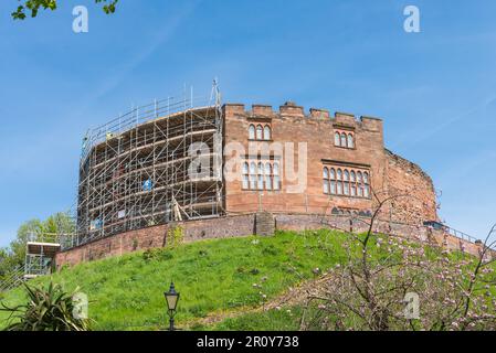 Il castello di Tamworth, risalente a 900 anni fa all'epoca anglosassone a Tamworth, nello Staffordshire Foto Stock