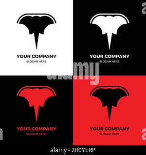 T logo astratto dell'elefante, icona con il logo dell'elefante, logo T. Illustrazione Vettoriale