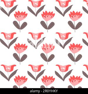 modello con fiori, campane in stile folcloristico Illustrazione Vettoriale