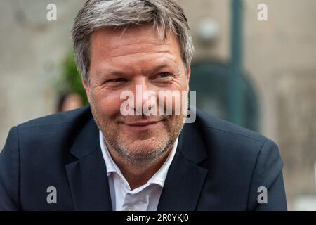 Kiel, Deutschland, 2023 Porträt des Bundes Wirtschaftsministerers Dr. Robert Habeck in Kiel bei einer Veranstaltung Foto Stock