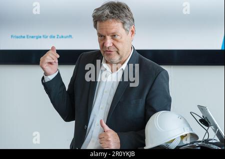 Kiel, Deutschland, 2023 Porträt des Bundes Wirtschaftsministerers Dr. Robert Habeck in Kiel bei einer Veranstaltung Foto Stock