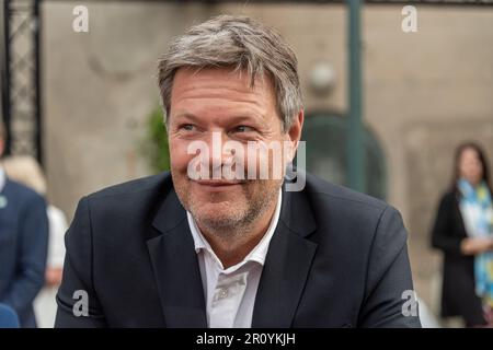 Kiel, Deutschland, 2023 Porträt des Bundes Wirtschaftsministerers Dr. Robert Habeck in Kiel bei einer Veranstaltung Foto Stock