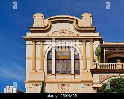 Particolare della facciata art nouveau a Ribeirao Preto, Sao Paulo, Brasile Foto Stock