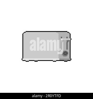 Tostapane pixel art isolato. Illustrazione del vettore con pixel a 8 bit Illustrazione Vettoriale