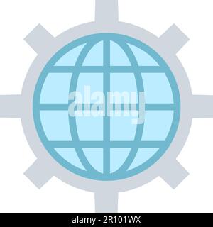 Immagine vettoriale dell'icona Impostazioni di rete. Adatto per applicazioni mobili, applicazioni Web e supporti di stampa. Illustrazione Vettoriale