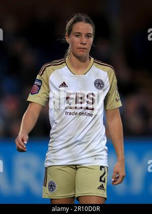 Il Courtney Nevin di Leicester City durante il Barclays Women's Super League match a Kingsmeadow, Kingston upon Thames. Data immagine: Mercoledì 10 maggio 2023. Foto Stock