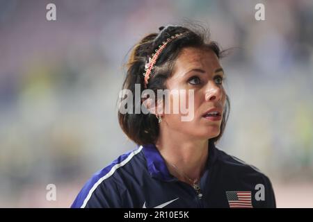 Jennifer SUHR partecipa alla pole vault ai campionati mondiali di atletica di Doha 2019. Foto Stock