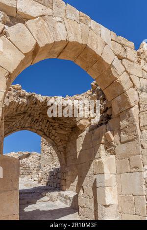 Archi del castello di Shobak, King's Highway, Giordania Foto Stock