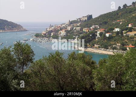 Portovenere, Porto Venere, Italia, Italia, Italia; Golfo dei Poeti; veduta generale della città e della baia; Gesamtansicht der Stadt und der Bucht Foto Stock