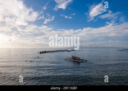 Attività di avvistamento degli squali balena a Oslob, isola di cebu, filippine Foto Stock