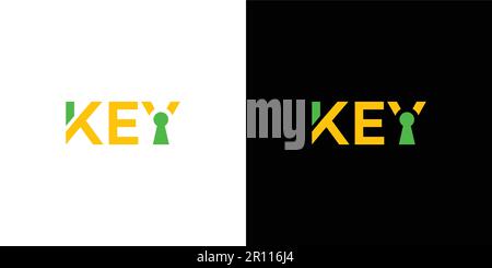 Design esclusivo e moderno con logo chiave Illustrazione Vettoriale
