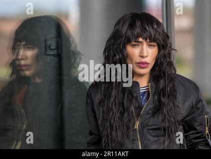 Liverpool, Regno Unito. 10th maggio, 2023. La cantante svedese Loreen durante un servizio fotografico per Deutsche Presse-Agentur nel suo albergo dove rimarrà durante il 67th Eurovision Song Contest (ESC) 2023. Credit: Peter Kneffel/dpa/Alamy Live News Foto Stock