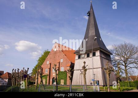 St Matthias Chiesa in Jork, Altes Land, bassa Sassonia, Germania Foto Stock