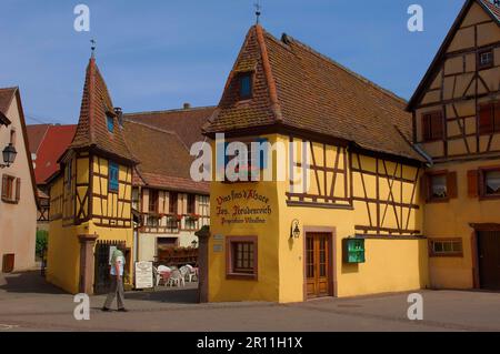 Eguisheim, Joseph Freudenreich e Sons cantina, Alsace strada del vino, Cantina, Alto Reno, Alsazia, Francia Foto Stock