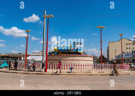 Vecchio treno a vapore, Lubumbashi, Repubblica Democratica del Congo Foto Stock