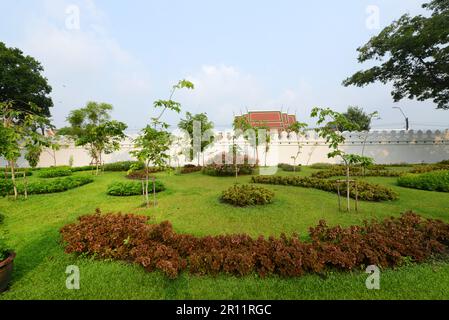 Il Mahakan Fort Park con le mura della città vecchia a Bangkok, Thailandia. Foto Stock