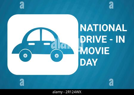 National Drive in Movie Day. Illustrazione vettoriale adatta per biglietti d'auguri, poster e striscioni Illustrazione Vettoriale