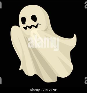 Illustrazione del fumetto di un fantasma per il tema di Halloween Illustrazione Vettoriale