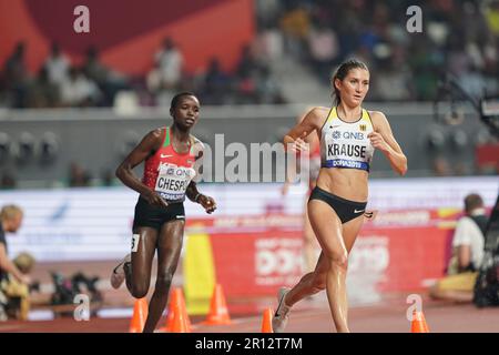 Gesa Felicitas KRAUSE partecipa alla steeplechase di 3000 metri ai Campionati mondiali di atletica di Doha 2019. Foto Stock