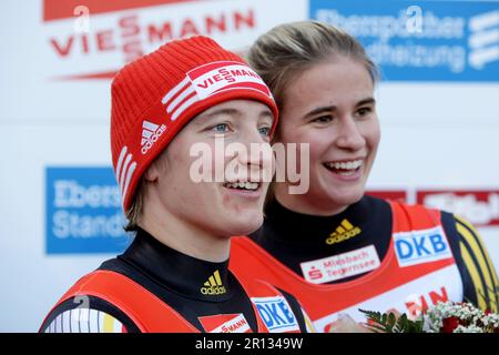 Tatjana Hüfner beim Rodel Welt Cup in Igels 28.11.2009. Foto Stock