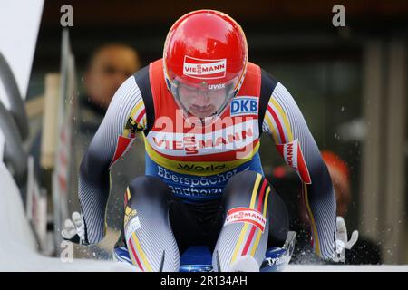 Tatjana Hüfner beim Rodel Welt Cup in Igels 28.11.2009. Foto Stock