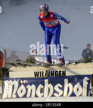 Martin Schmitt, Aktion. Skispringen Welt Cup a Willingen 7,2.2009. Foto Stock