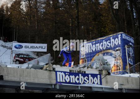 Martin Schmitt, Aktion. Skispringen Welt Cup a Willingen 8,2.2009. Foto Stock