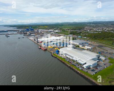 Vista aerea del porto di Rosyth e del porto di Fife, Scozia, Regno Unito Foto Stock