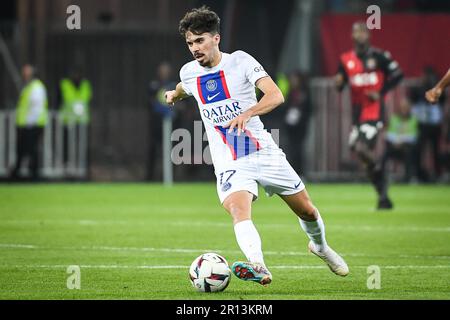 Vitor MACHADO FERREIRA (Vitinha) di PSG durante il campionato francese Ligue 1 partita di calcio tra OGC Nice e Parigi Saint-Germain il 8 aprile 2023 a Allianz Riviera a Nizza, Francia - Foto Matthieu Mirville / DPPI Foto Stock