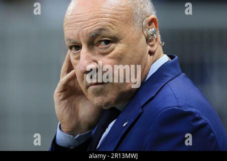 10th maggio 2023; Stadio San Siro, Milano, Italia, Champions League Football, Semifinale, prima tappa, AC Milan contro Inter Milan; CEO Inter Milan, Giuseppe Marotta Foto Stock