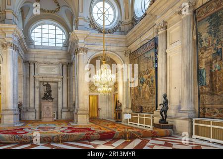 Sala delle colonne (Salon de Columnas) al Palazzo reale di Madrid Interior - Madrid, Spagna Foto Stock