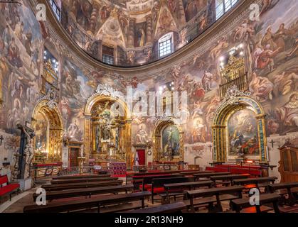 Interno barocco della Chiesa di Sant'Antonio dei Tedeschi (San Antonio de los Alemanes) - Madrid, Spagna Foto Stock