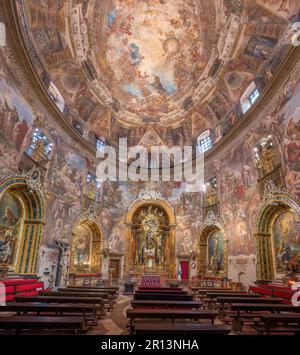 Interno barocco della Chiesa di Sant'Antonio dei Tedeschi (San Antonio de los Alemanes) - Madrid, Spagna Foto Stock