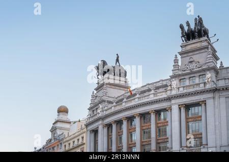 Ex banca Bilbao Vizcaya Argentaria (BBVA) in Gran Via - Madrid, Spagna Foto Stock