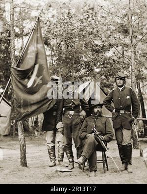 Gen. Orlando B. Willcox e personale, 3d Divisione, nono Corps a Pietroburgo, Va. Foto Stock