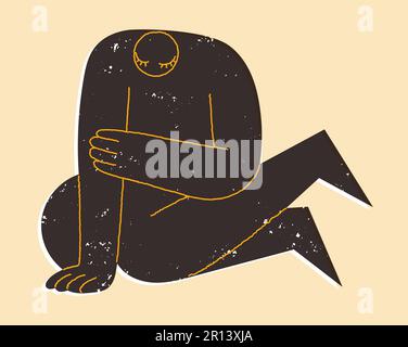 Immagine stilizzata di una persona seduta Illustrazione Vettoriale