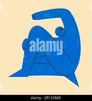 Immagine stilizzata di una persona seduta Illustrazione Vettoriale