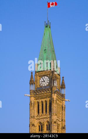 Canada, Ontario, Ottawa, Parlamento, Centre Block, Torre della Pace, Foto Stock