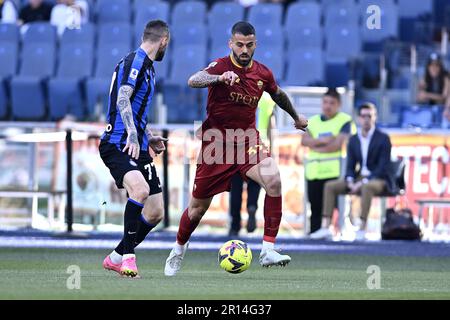 Roma, Italia. 06th maggio, 2023. Leonardo Spinazzola di AS Roma durante la Serie Una partita tra AS Roma e FC Inter allo Stadio Olimpico il 3 maggio 2023 a Roma. (Foto di Gennaro Masi/Pacific Press) Credit: Pacific Press Media Production Corp./Alamy Live News Foto Stock