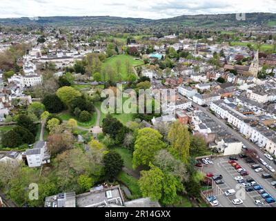 Sandford Park Cheltenham Gloucestershire UK drone aereo in primavera Foto Stock