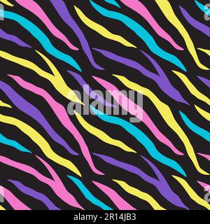Motivo astratto colorato zebra senza cuciture Illustrazione Vettoriale